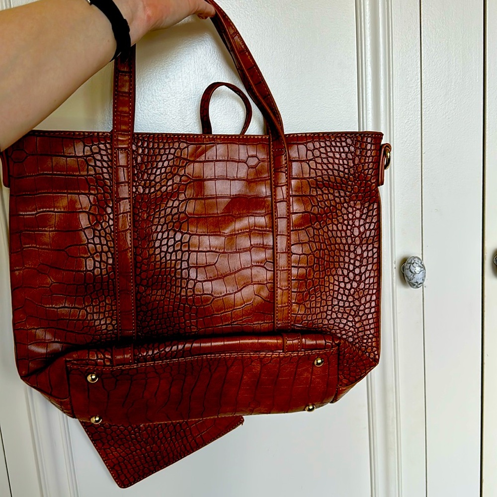Faux Snake Skin purse with matching clutch